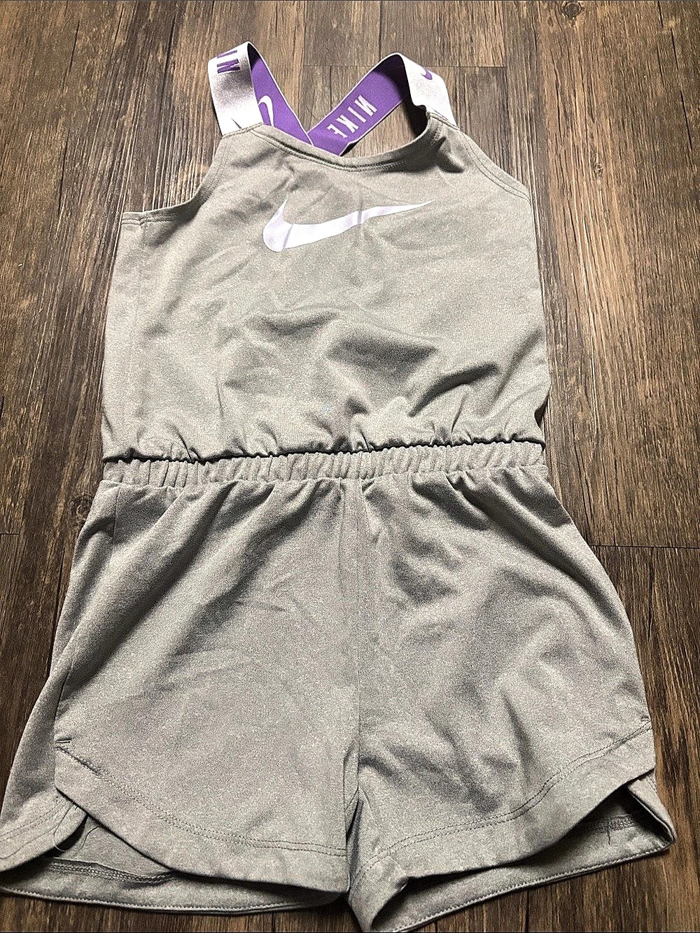 Nike Sunny Swoosh Runsie Romper Gray